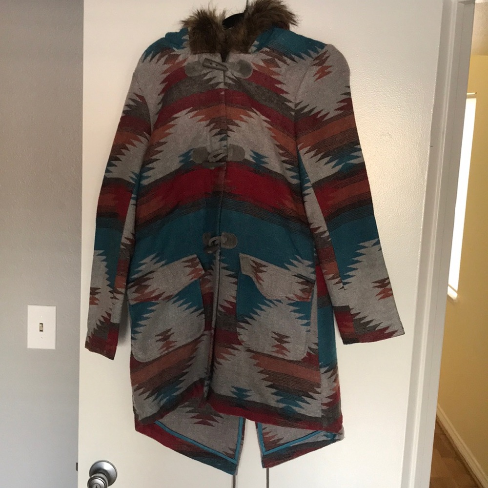 BB DAKOTA Koa Durango Aztec Southwest Print Coat